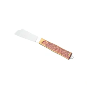 Outdoor survival knife with plastic handle, portable folding knife, stainless steel blade.