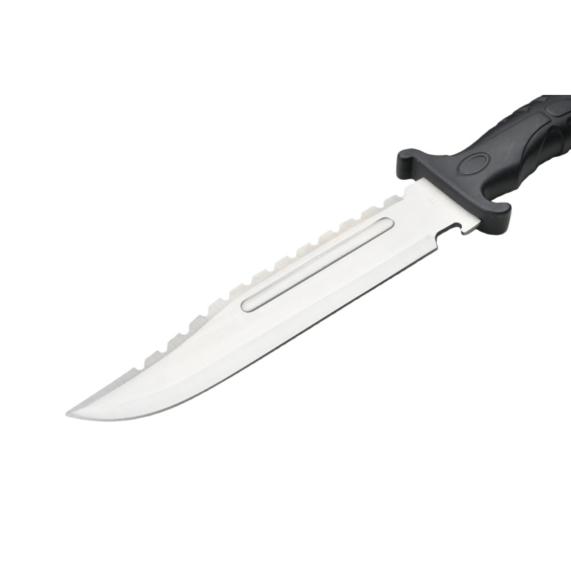 Survival camping and hiking black tactical knife, with a cool serrated blade, ideal for hunting; fixed blade design. 718 - 图片 3