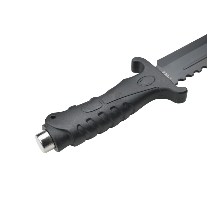 Survival camping and hiking black tactical knife, with a cool serrated blade, ideal for hunting; fixed blade design. 728 - 图片 4