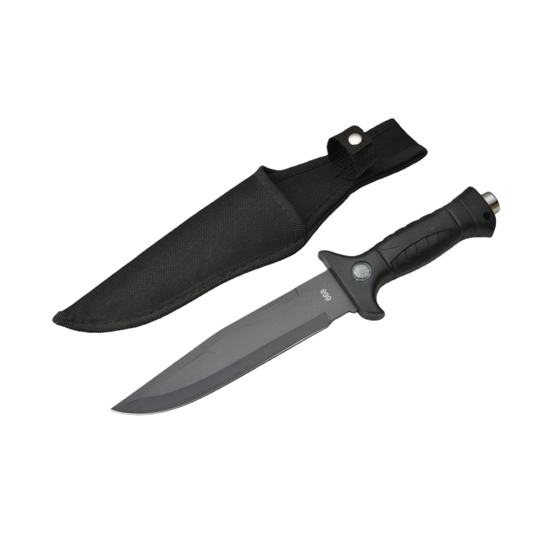 Survival camping and hiking black tactical knife, with a cool serrated blade, ideal for hunting; fixed blade design. 668 - 图片 5