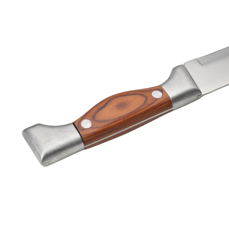 Stainless steel straight machete/barrel, outdoor hunting and survival knife with wooden handle - 图片 6