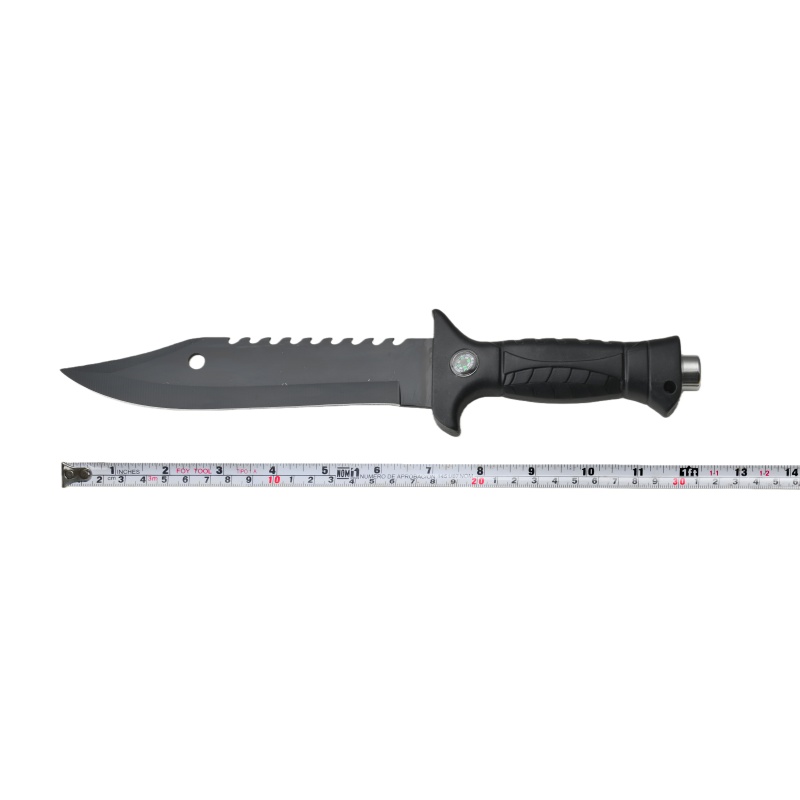 Survival camping and hiking black tactical knife, with a cool serrated blade, ideal for hunting; fixed blade design. 698 - 图片 2