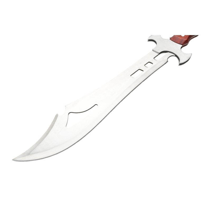 Stainless steel straight machete/barrel, outdoor hunting and survival knife with wooden handle - 图片 4