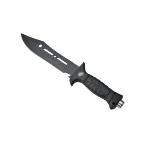 Survival camping and hiking black tactical knife, with a cool serrated blade, ideal for hunting; fixed blade design. 688