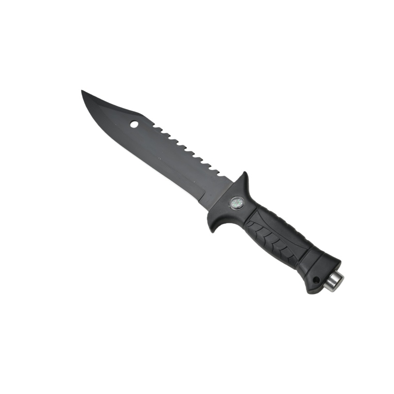 Survival camping and hiking black tactical knife, with a cool serrated blade, ideal for hunting; fixed blade design. 698 - 图片 3