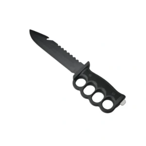 A47 Knuckle-Guard Fixed-Blade Survival Gear | Serrated Multi-Functional Wilderness Emergency Gear